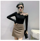 Diamond Slim Fit Bottom Shirt Versatile Long Sleeve T-shirt