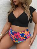 Plus Size Print 2 Piece Bikini Swimsuit