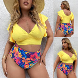 Plus Size Print 2 Piece Bikini Swimsuit