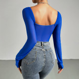Mesh Sleeve Sexy Bodysuit Top