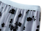 Flower Mesh Maxi Pleated Skirt