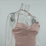 Satin Sexy Side Slit Party Dress