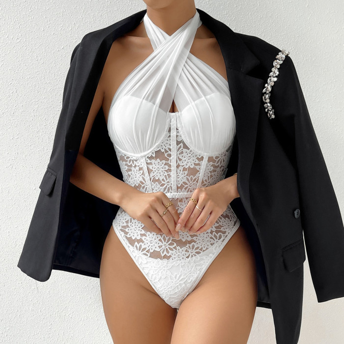 Lace and Mesh Bodysuit