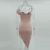 Satin Sexy Side Slit Party Dress