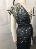 One Shoulder Sequin Patchwork One Piece Jumpsuit