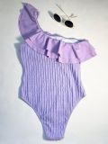 One Piece Ruffle Shoulder Swimwear