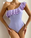 One Piece Ruffle Shoulder Swimwear