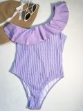 One Piece Ruffle Shoulder Swimwear