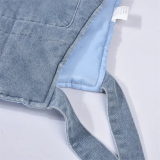 Puffer Denim Vest Jacket With Hoodies