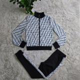 Casual Zipper Jacket And Jogger Set