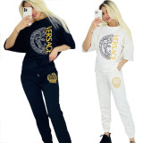 Print T Shirt 2 Piece Pant Set