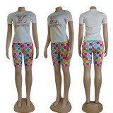 Cartoon Print T Shirt And Shorts Set