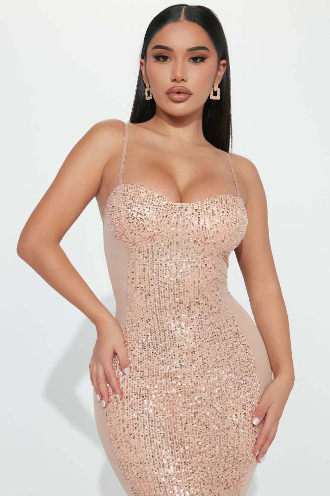 Sequin Patchwork Mesh Sexy Party Dress