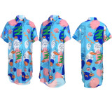 Graffiti Printing Blouse Tops