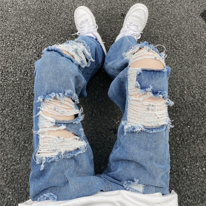 Ripped Destroy Denim Jeans