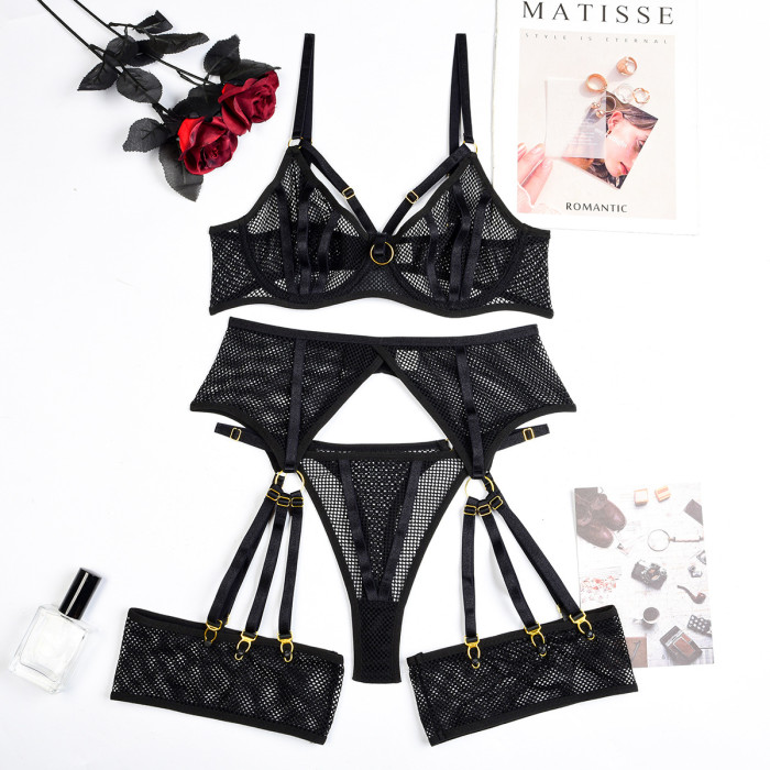Women'S Lace Embroidery Sexy Luxy Erotic Lingerie Set For Ladies