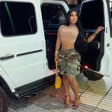 Inelastic Camo Cargo Shorts(Not Stretch )