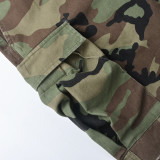 Inelastic Camo Cargo Shorts(Not Stretch )