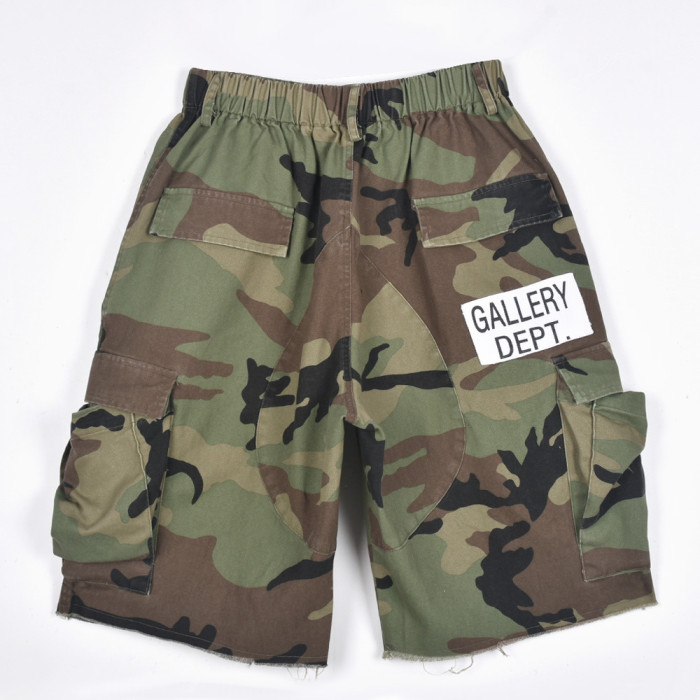 Inelastic Camo Cargo Shorts(Not Stretch )