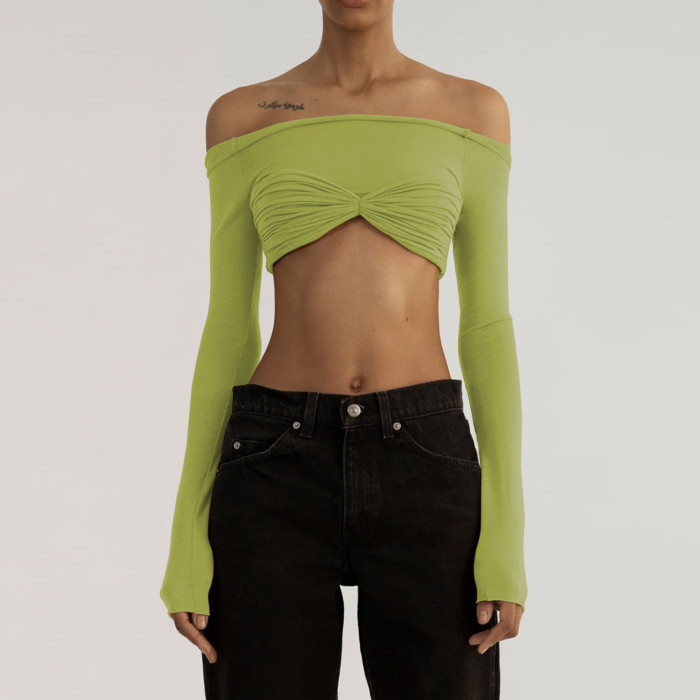 Flat Neck Perspective Chest Wrap Top