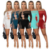 Long Sleeve Hollow Out Romper Playsuit