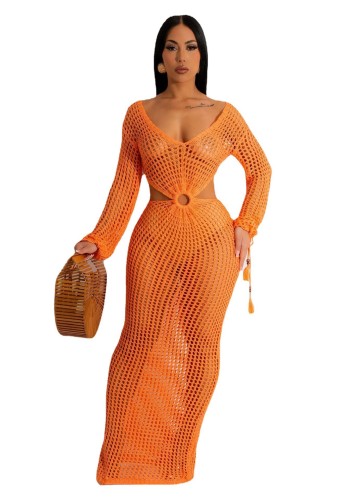 Knit Crochet Beach Long Dress