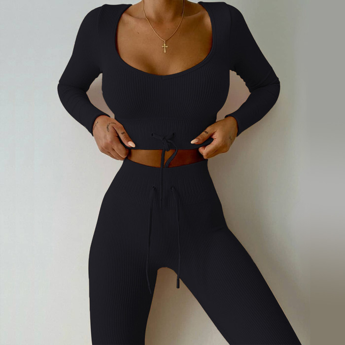 Seamless Long Sleeved Trousers Sports Yoga fitness Suit