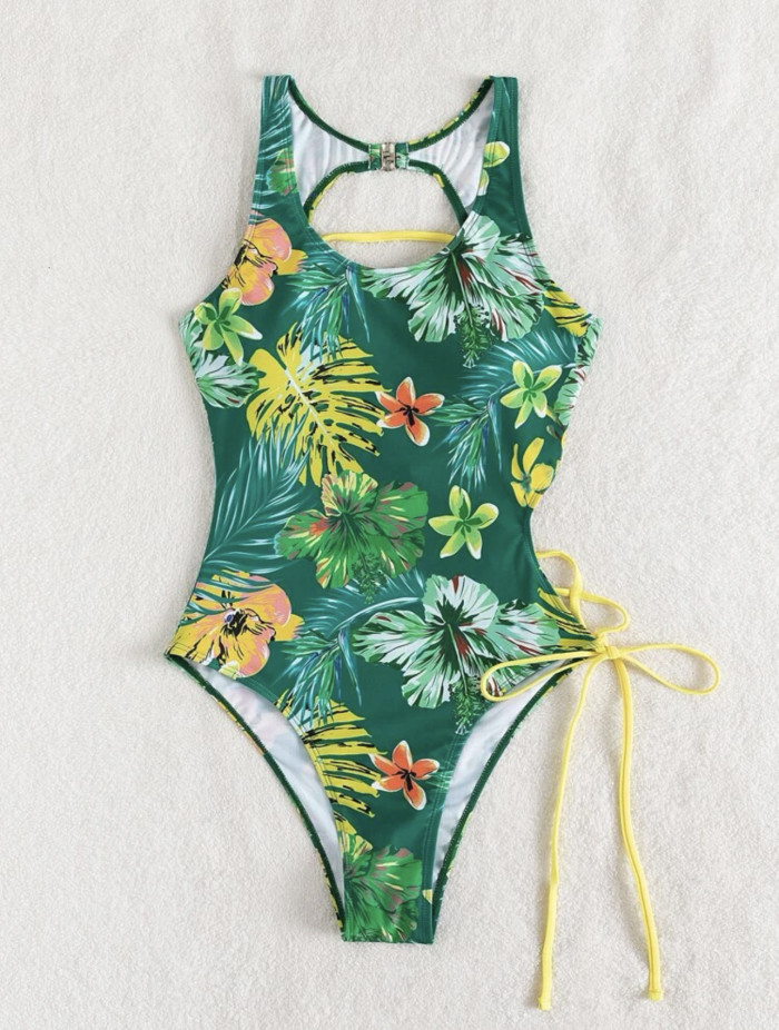 Lace Up Hollow Out Swimwear