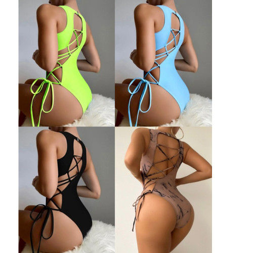 Lace Up Hollow Out Swimwear