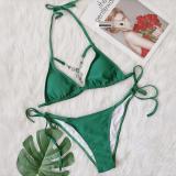 Sexy Cutout Vintage Diamond Bikini Lace-Up Swimwear