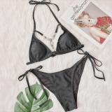 Sexy Cutout Vintage Diamond Bikini Lace-Up Swimwear