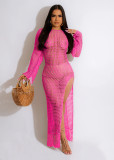 Crochet Hollow Beach Dress With Tassel
