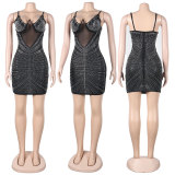 Rhinestone Crystal Party Dinner Dress