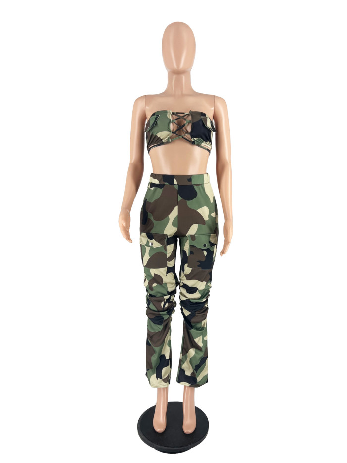 Tube Top And Cargo Pant Set