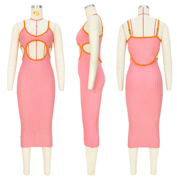 Hollow Cut Out Knit Tight Dress