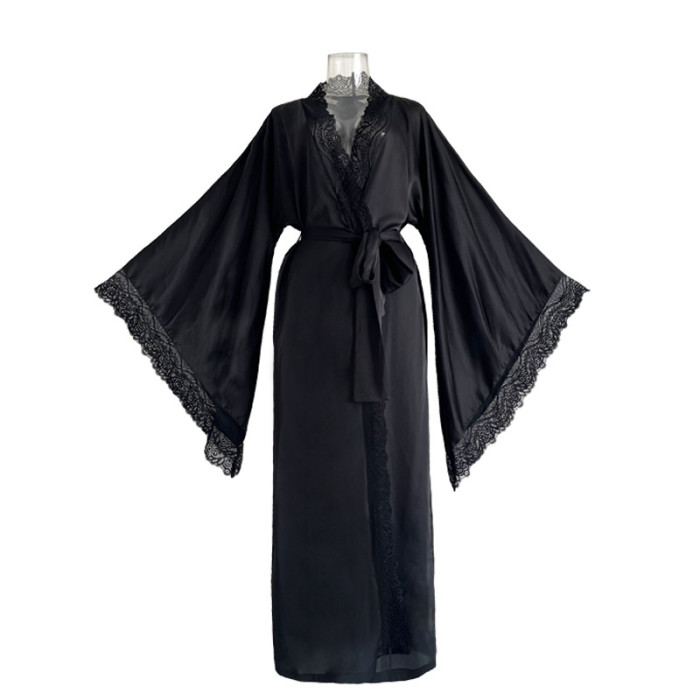 Lace Light Luxury Long Sleeve Nightgown Bathrobe Household Clothing