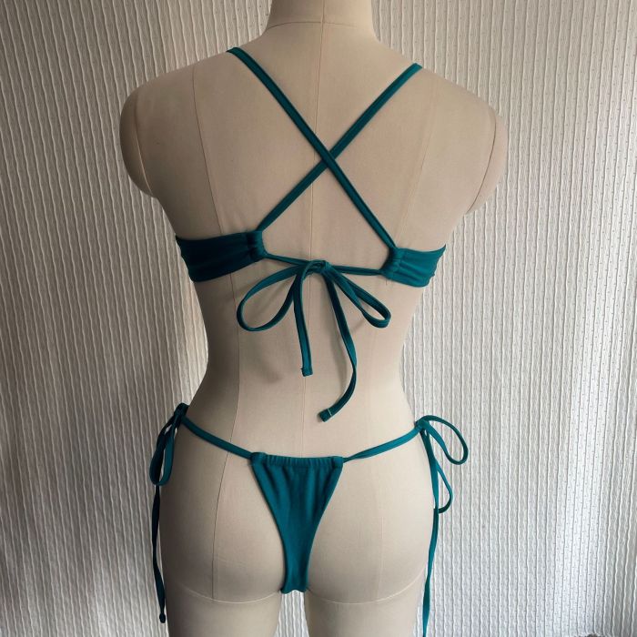 Underwired Ruched Bikini Top in Teal