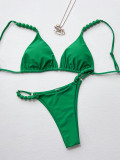 Women Sexy Bikini Solid Two Pieces Swimwear
