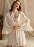 Satin Lace Sleeve Robe