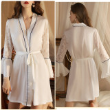 Satin Lace Sleeve Robe