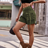 High Waist Women Cargo Shorts