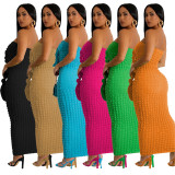 Off Shoulder Tight Bodycon Midi Dress