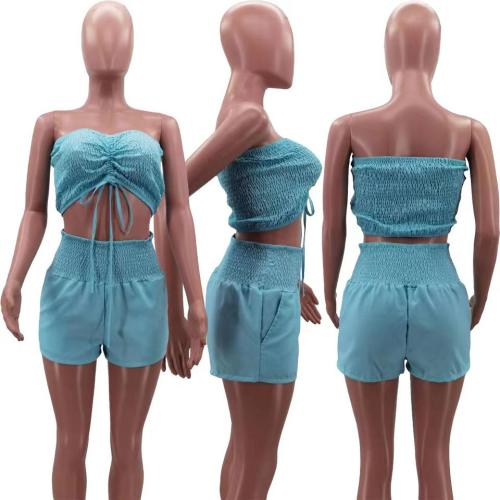 Strapless Tube Top Shorts Set