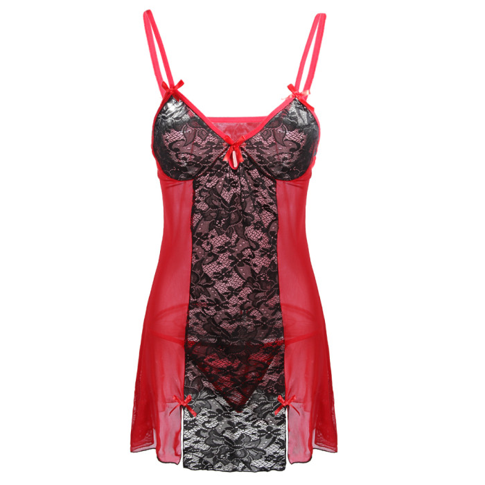Puse Size Lace Bow Strap Baby doll