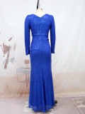 Sequin Cut Out Slit Sexy Party Dress