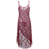 Sexy Mesh Lace Rose Funny Sleeping Dress