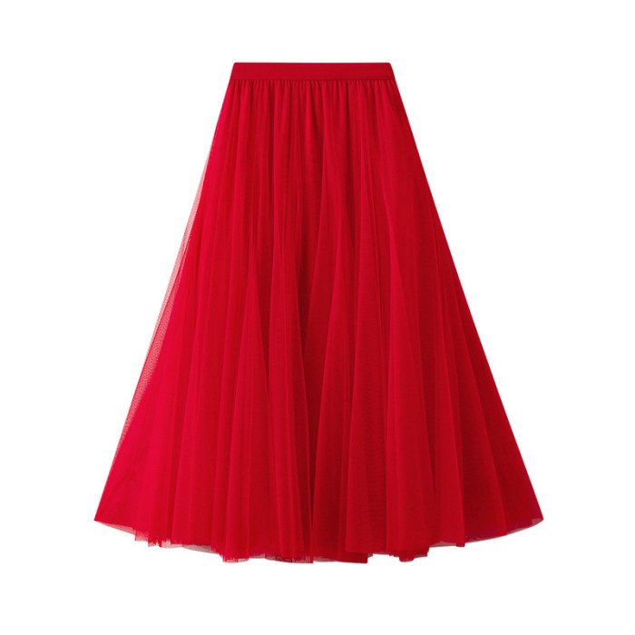 A-line Mesh Seeded Bollywood Skirt