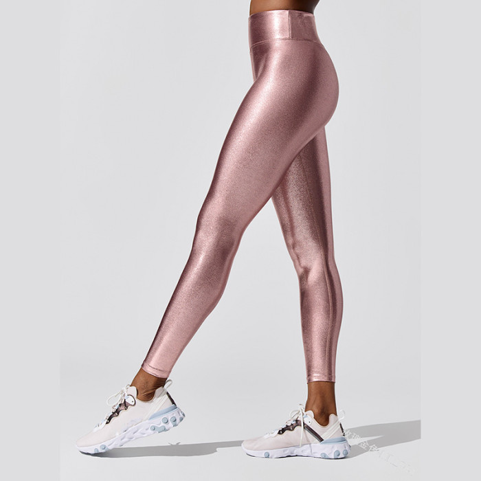 Gold Plated Solid Color Casual Yoga Pants