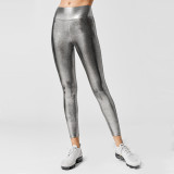 Gold Plated Solid Color Casual Yoga Pants