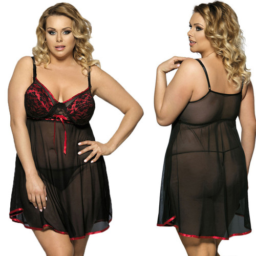Plus Size Mesh With Cup Babydoll